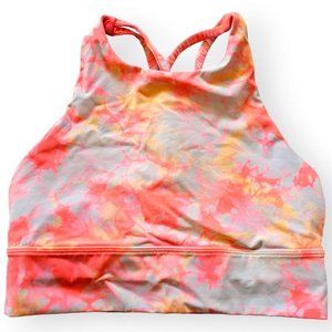 NOT AVAILABLE Lululemon Sports Bra Womens 6 Orange Neon Energy Bra High Neck